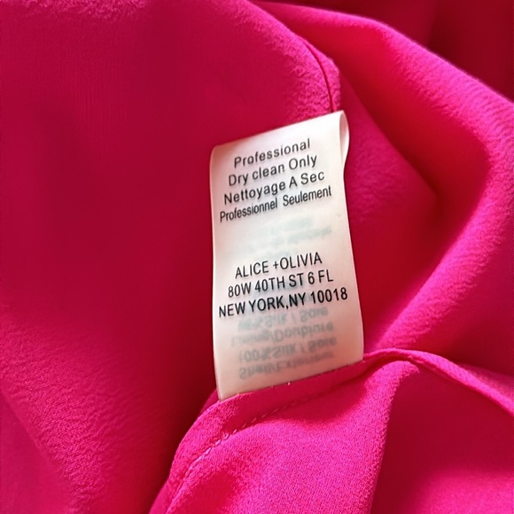 Alice & Olivia Hot Pink Silk Dress - Picture 10 of 10
